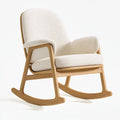Sedia a dondolo 72 x 95 x 100 cm in legno e tessuto beige - stile moderno