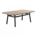 Tavolo da giardino 200 x 100 cm effetto legno beige e metallo nero stile contemporaneo