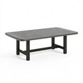 Tavolo da giardino 150x90x75 cm in resina grigio con struttura in metallo nero - stile moderno per esterno