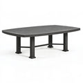 Tavolo da pranzo da esterno 180 x 90 x 75 cm in metallo nero - rettangolare a doghe