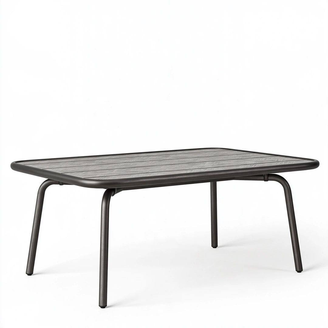 Tavolino da giardino 120 x 70 x 45 cm in metallo grigio antracite - stile moderno