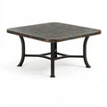 Tavolo da giardino 100 x 100 x 74 cm in metallo marrone con piano a doghe