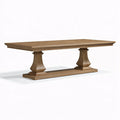 Tavolo da pranzo 220 x 100 cm in legno marrone - stile classico con gambe a colonna