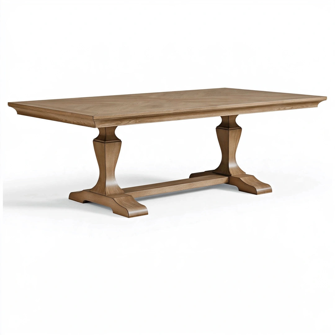 Tavolo da pranzo 200 x 100 x 76 cm in legno marrone stile classico
